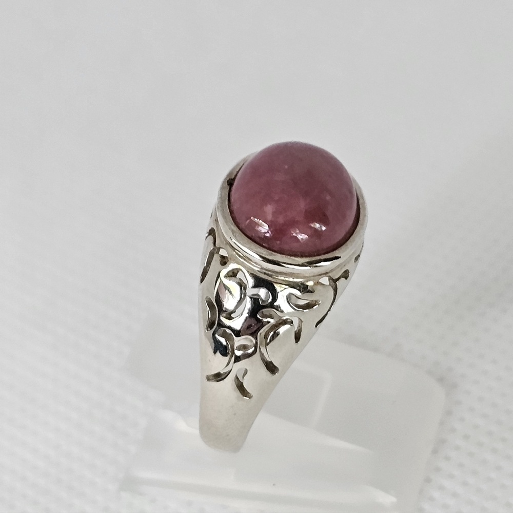 Vintage Natural Rhodochrosite Ring Sterling Silver Size 8! - Picture 5 of 11